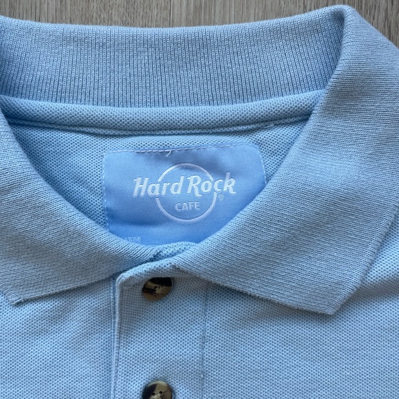 Hard Rock Cafe Blue Polo Shirt  (L Fit like XL) - Picture 7 of 7